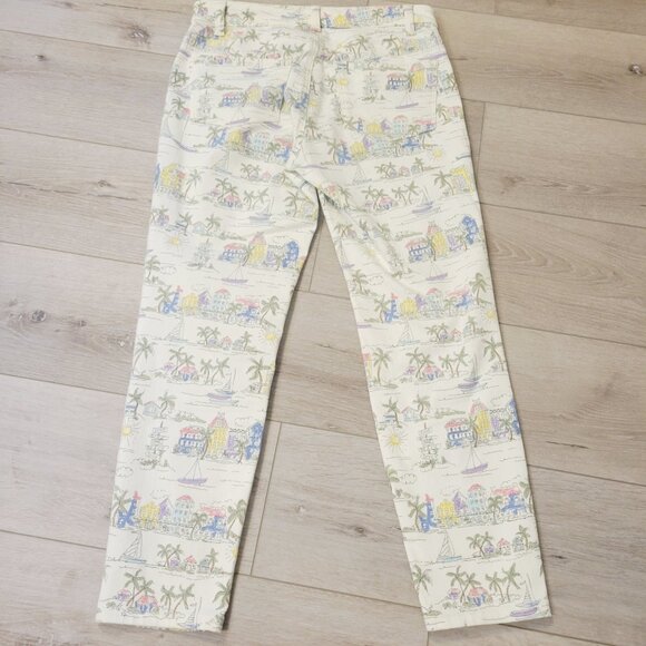TALBOTS Flawless Jeans White Tropical Beach Print Jegging Cropped SIZE 4 (30x24) - Picture 6 of 6